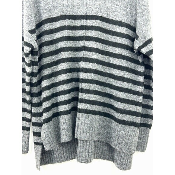 Anthropologie Current Air Womens Gray Black L Sweater Stripe Ribbed Boho Retro H - Picture 7 of 9